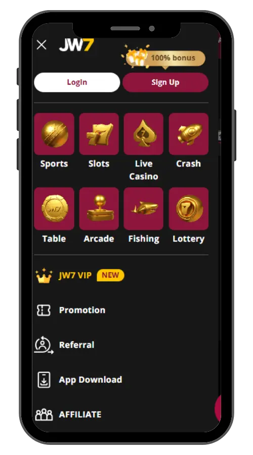 JWIN7 account and profile screen