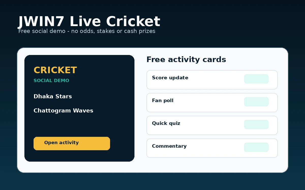 JWIN7 Live cricket view with scores, markets, polls and quizzes